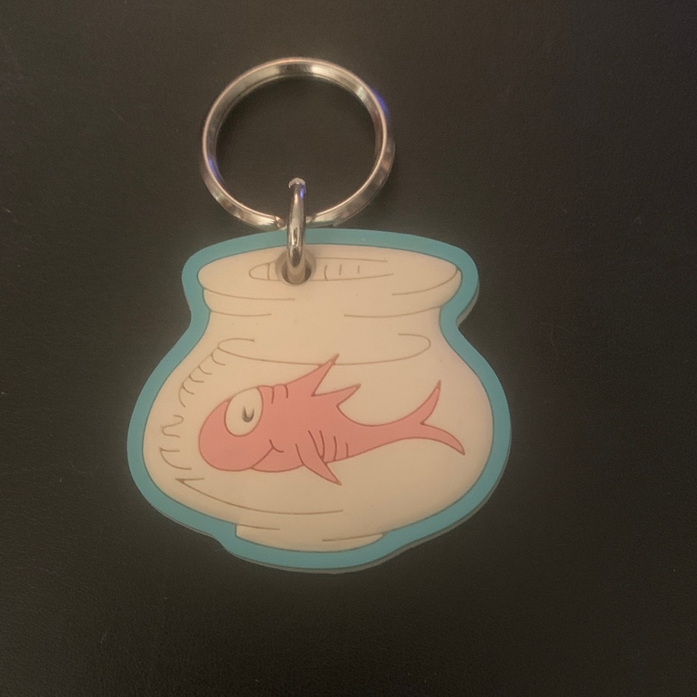 Dr. Seuss Fish Bowl Keychain with Pink Fish